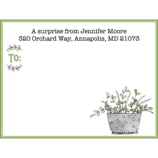 Potted Succulent Shipping Labels